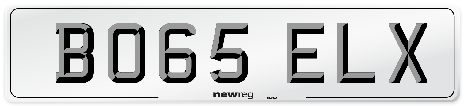 BO65 ELX Number Plate from New Reg